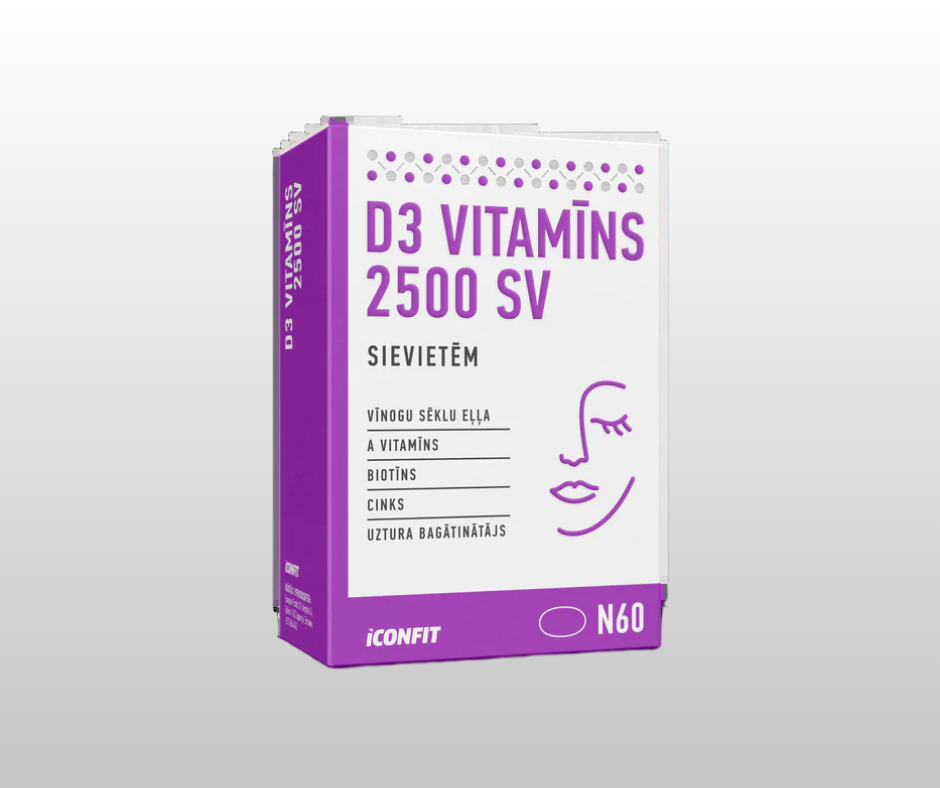D3 VITAMĪNS SIEVIETĒM ICONFIT 60 kapsulas