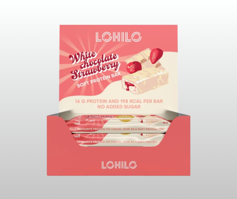Proteīna batoniņi Клубника с белым шоколадом LOHILO (12x55 г)
