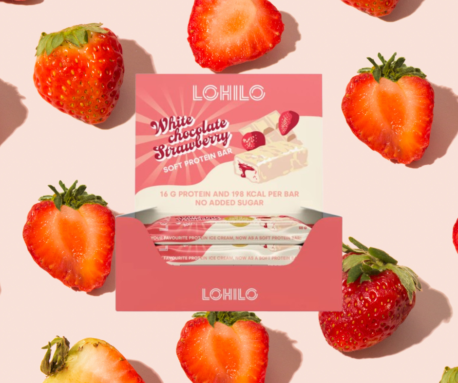 Proteīna batoniņi Клубника с белым шоколадом LOHILO (12x55 г)