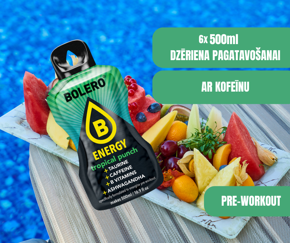Maisījums dzērienu pagatavošanai BOLERO ENERGY tropu punšs (6x14gr)