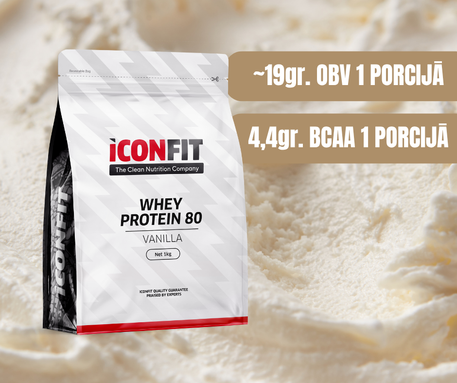 1 + 1 VANIĻAS SŪKALU PROTEĪNS 80 ICONFIT 1kg + 1kg